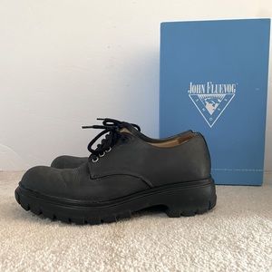 John Fluevog Black Everyday Derby Lace Up Shoe